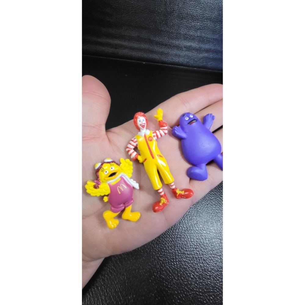Vintage Lot 3 McDonalds American Fast Food 3-D Rubber Refrigerator Magnets